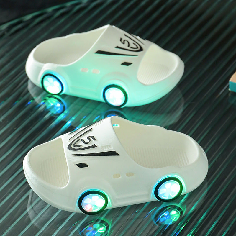 Kids luminous summer soft non-slip sandals for home, street, beach and pool